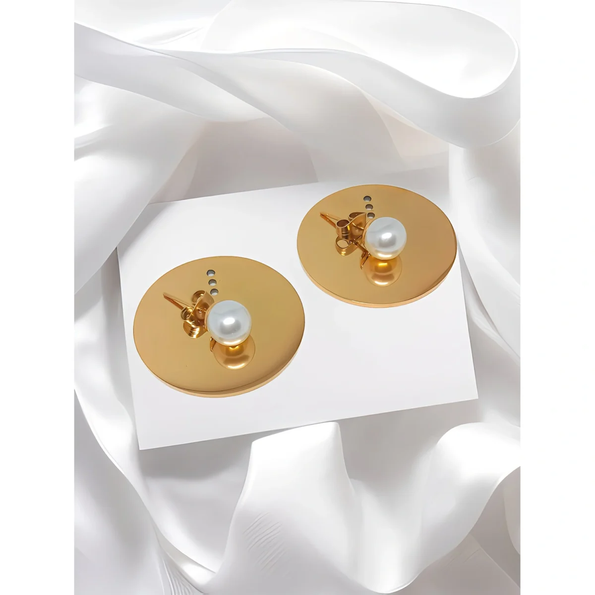 Gold Plated Disc Solid Stud Earring