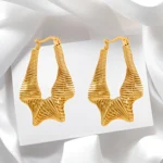 Twisted Coil Gold Hoop Earring