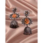 German Silver Hand Painted Jhumka Earring