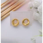 Gold Plated Circle Stud Earring