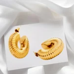 Gold Plated Coil Hoop Earring