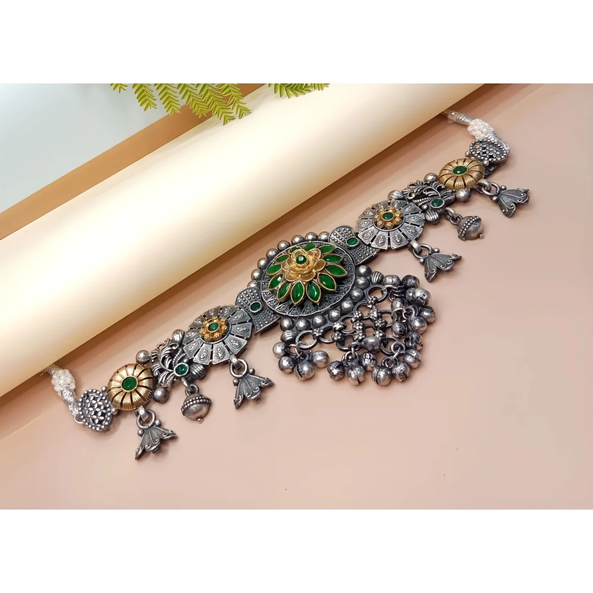 Oxidized Choker Necklace Set for women