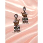 German Silver Dual Tone Stone Studded Earring