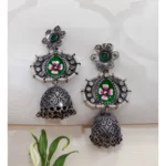 German Silver Hand Painted Jhumka Earring