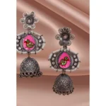 German Silver Hand Painted Jhumka Earring