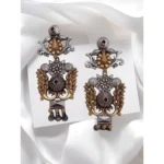 The Label DG Dual Tone Ethnic Long Jhumka Earring