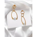 Gold Long Dangler Teardrop Earring