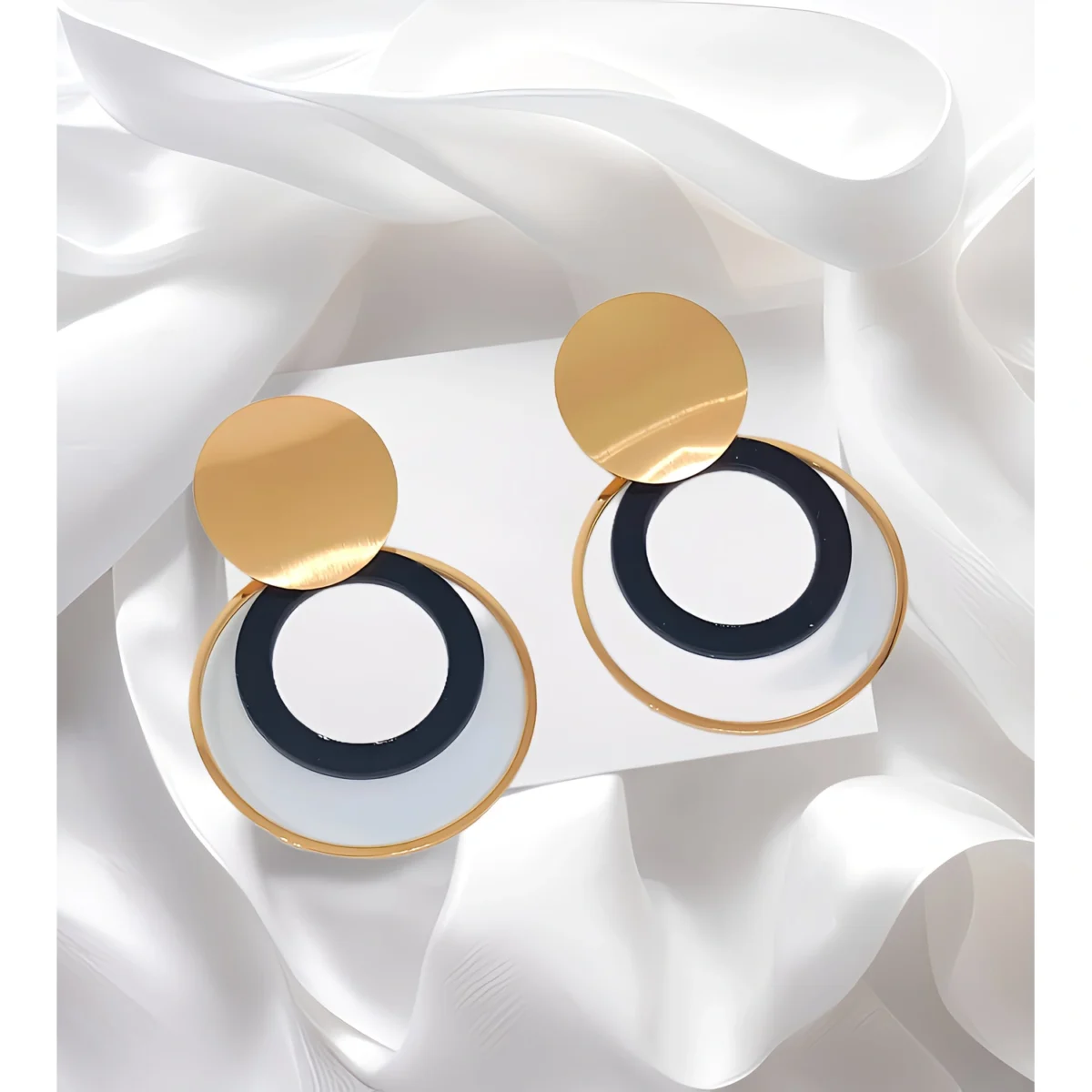 Gold Plated Circle dangler Earring