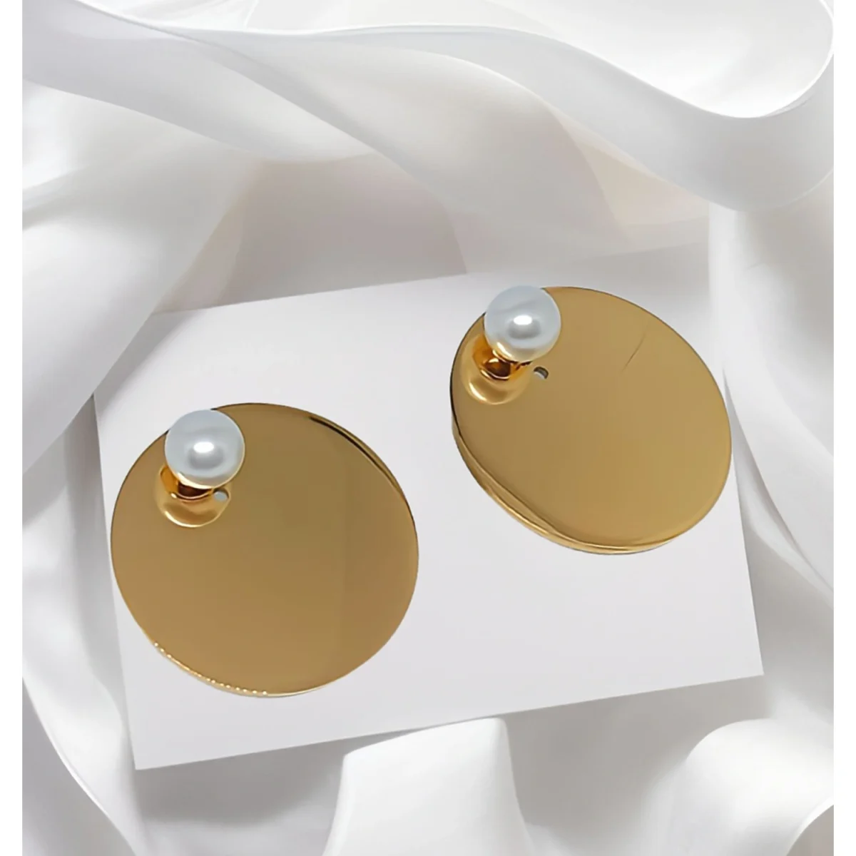 Gold Plated Disc Solid Stud Earring