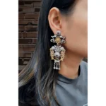 The Label DG Dual Tone Ethnic Long Jhumka Earring