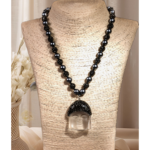 Unique Black Obsidian Buddha Pendant Necklace