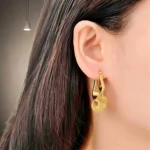 Twisted Coil Gold Hoop Earring