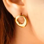 Gold Plated Circle Stud Earring