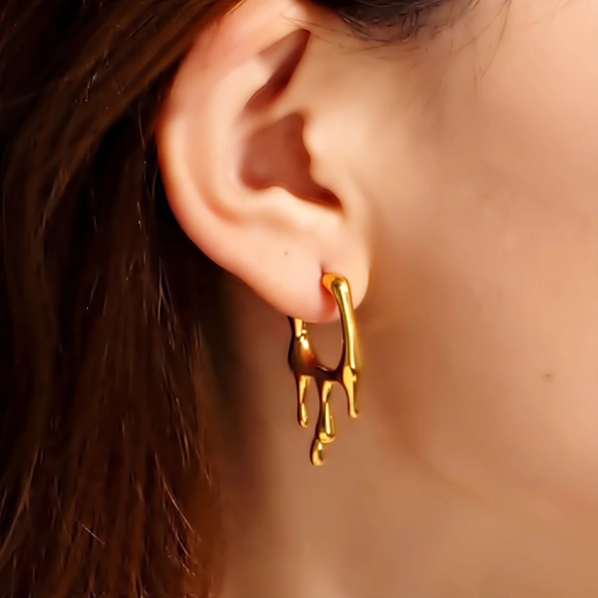 Gold Plated Anti Tarnish Drip Earring