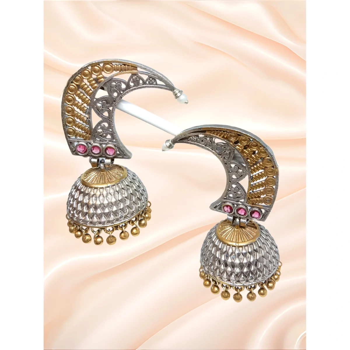 Dual Tone Ethnic Jhumka Earring