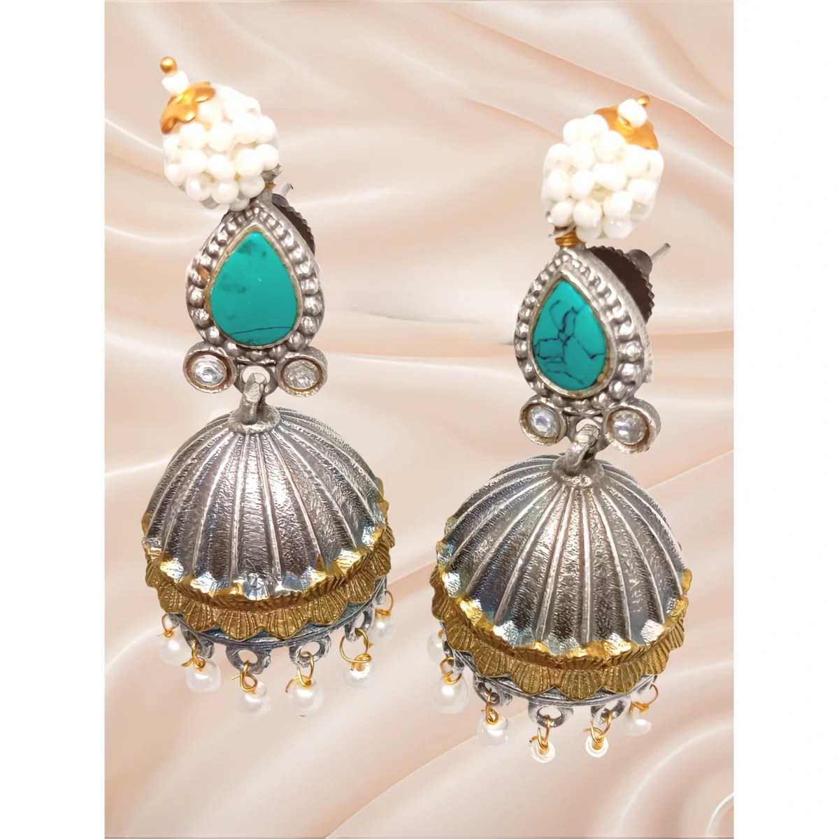 Classic Silver Plated Ethnic Jhumka Earring