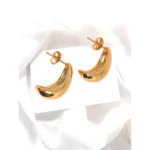 Tear Drop Hollow Back Gold Fashion Earring