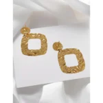 Gold Plated Dented Earring