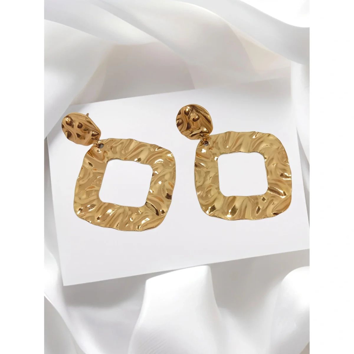 Gold Plated Dented Earring