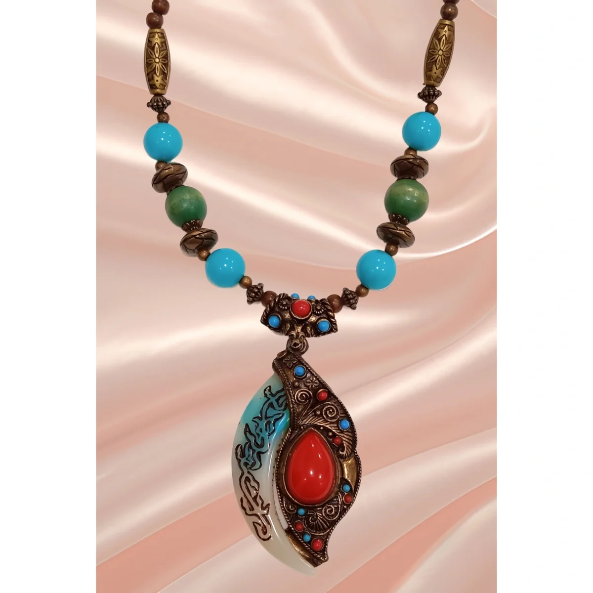 Vintage Tibetan Pendant Necklace