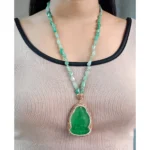 Turkish Jewelry Buddha Green Pendant Drop Necklace