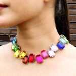 Multi Rectangular Glasstone Necklace