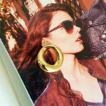 Gold Plated Circle Stud Earring