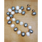 Classic White & Silver Baroque Pearl Necklace Set