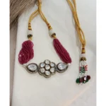 Kundan Hot Pink Onyx Beads Choker