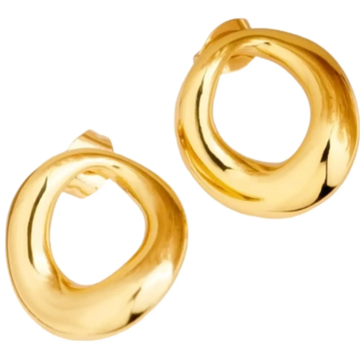 Gold Plated Circle Stud Earring