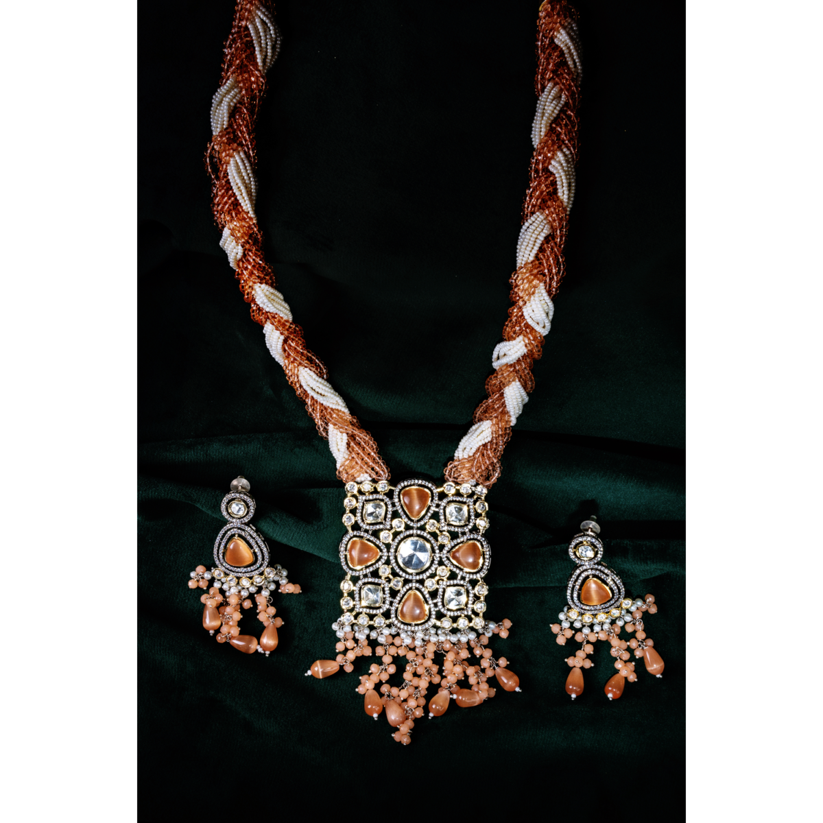 Moissanite Polki Maharani necklace Set