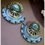 German Silver Sun Dual Tone Earring