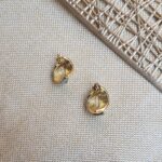 Crescent stud enamel earring