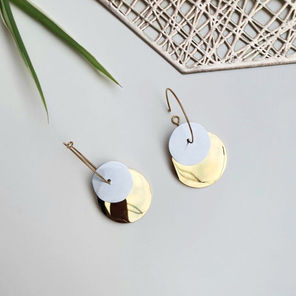 Two Tone Circle Earring