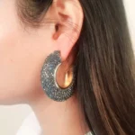 Half Circle Studded Earring