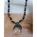 Unique Black Obsidian Buddha Pendant Necklace