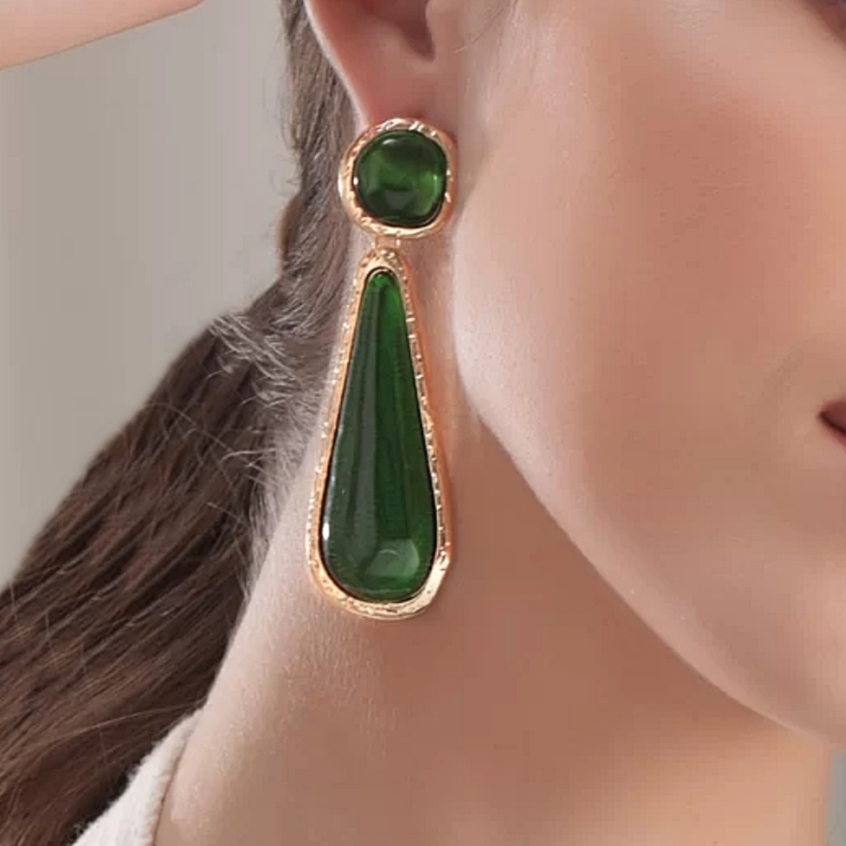 Resin Stone Dangler Fashion Earring