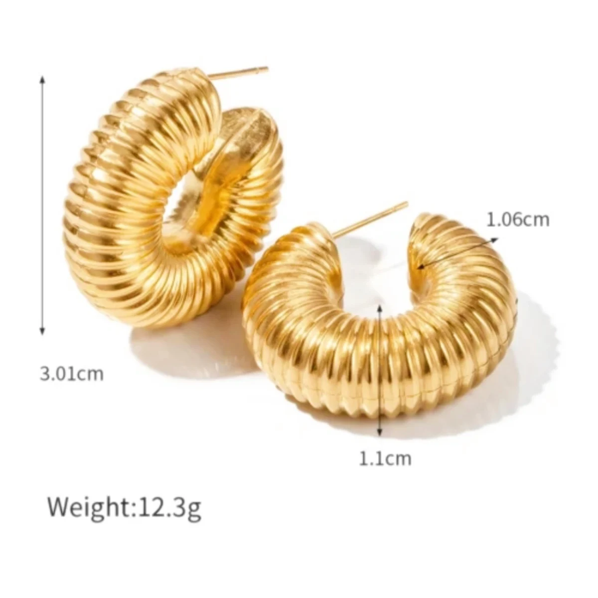 Gold Plated Coil Hoop Earring