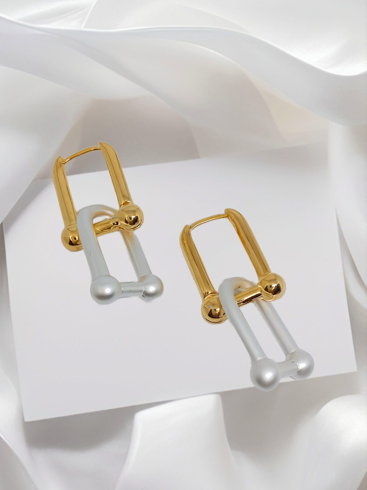 Gold And Silver Mixed Metal Loop Earring