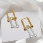 Gold And Silver Mixed Metal Loop Earring