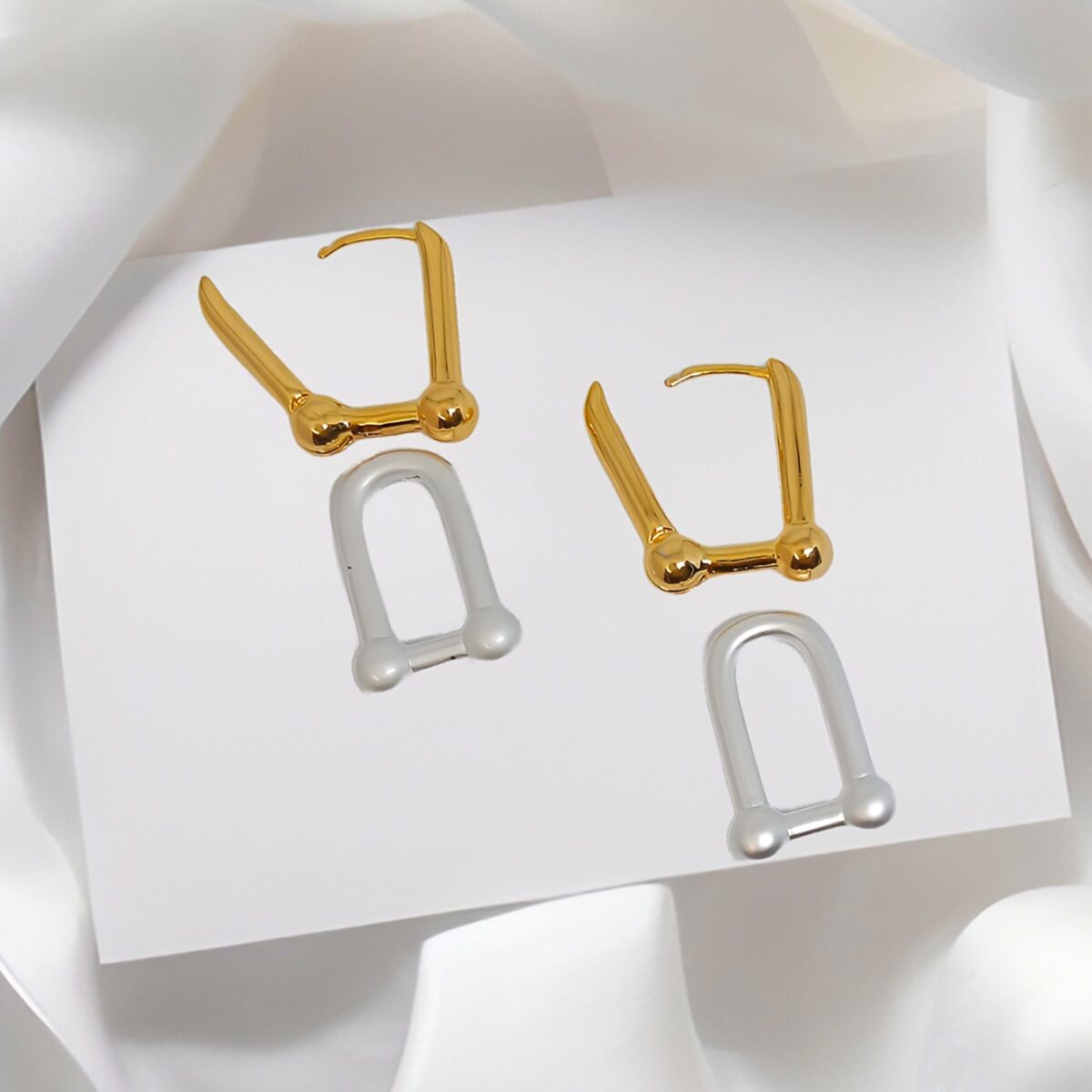 Gold And Silver Mixed Metal Loop Earring