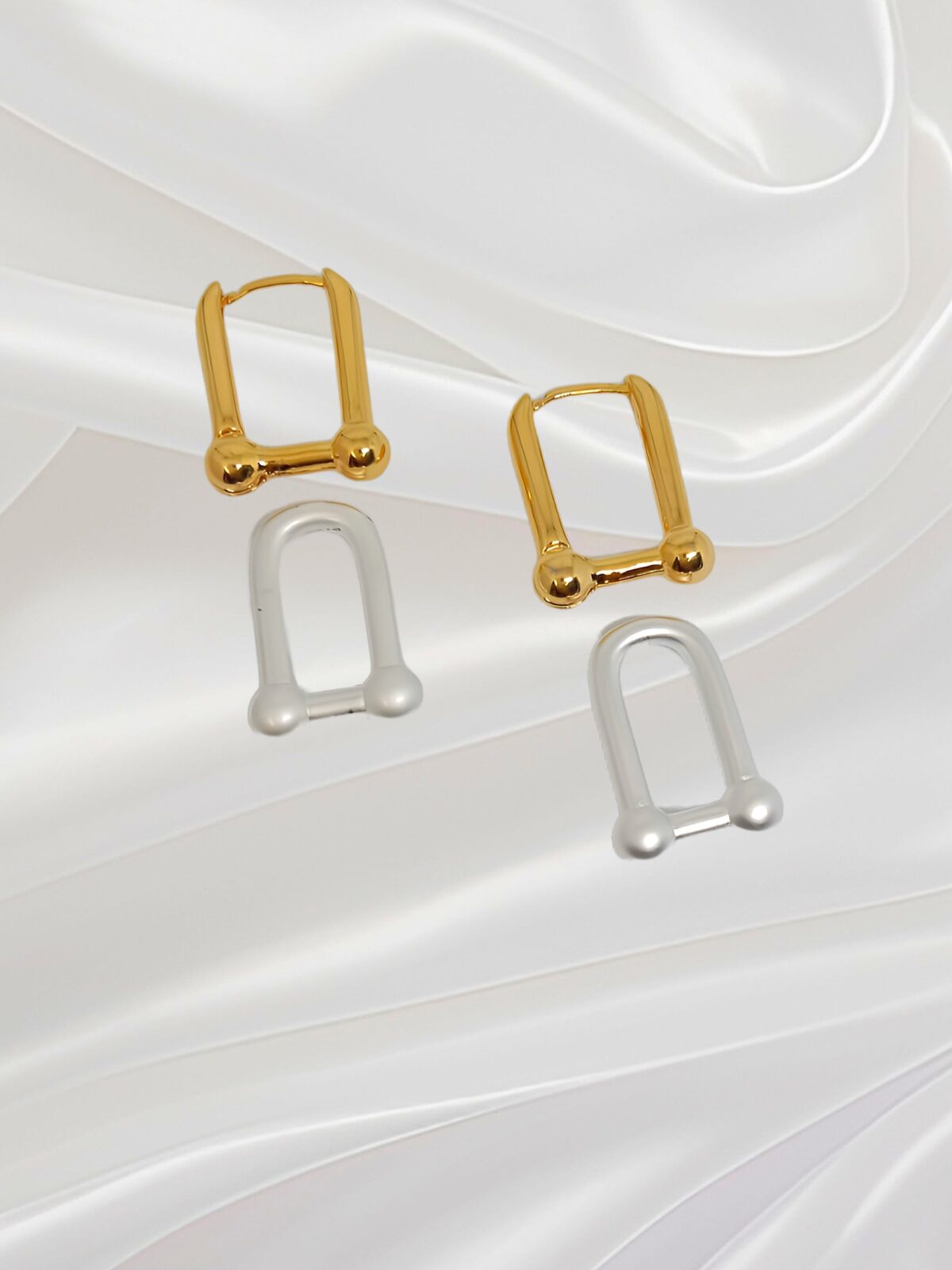 Gold And Silver Mixed Metal Loop Earring