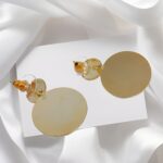 Gold And White Pearl Drop Earring