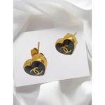 DG Channel Heart Shaped Stud Earring