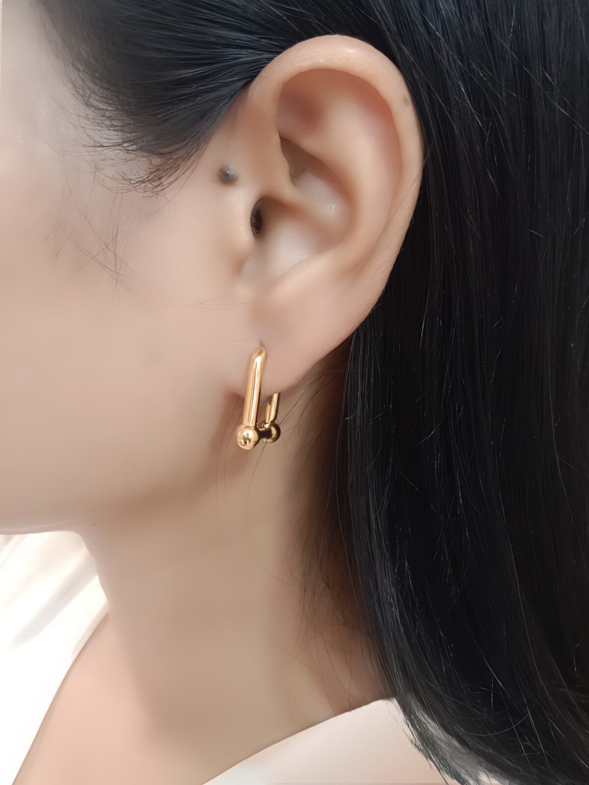 Gold And Silver Mixed Metal Loop Earring