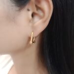 Gold And Silver Mixed Metal Loop Earring