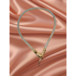 AD Gold Plated Snake Collar Statement Necklace