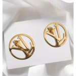 LV Initials Gold Plated Stud Earring