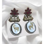 Gold Plated Designer Antelope Earring