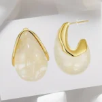 Half Moon Faux Pearl Earring